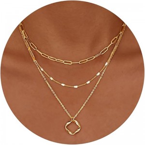 Dúbailte Minimalist-Muince Ciseal 4K Gold Silver Plátáilte Ciorcal Trendy Ciorcal Gearrthóg páipéir Slabhra siogairlín Choker, Óir Simplí Diamond Cross Bow Jewelry Set Bronntanais do Mhná